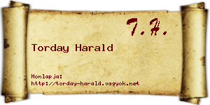 Torday Harald névjegykártya